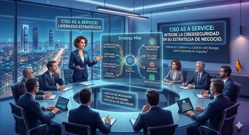 Liderazgo estratégico y gestión de riesgos mediante el servicio CISO As A Service de Insylux Cybersecurity para empresas en España.