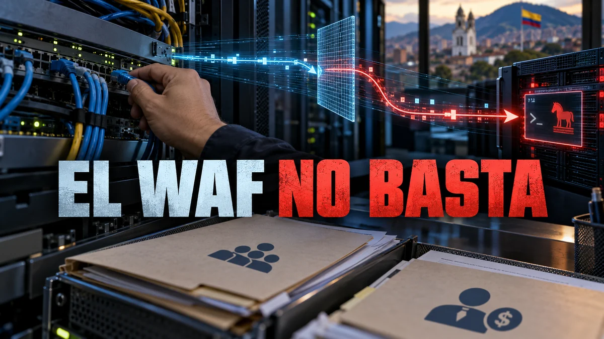Infraestructura de PeopleSoft y tráfico que rodea un filtro bajo el titular El WAF no basta.