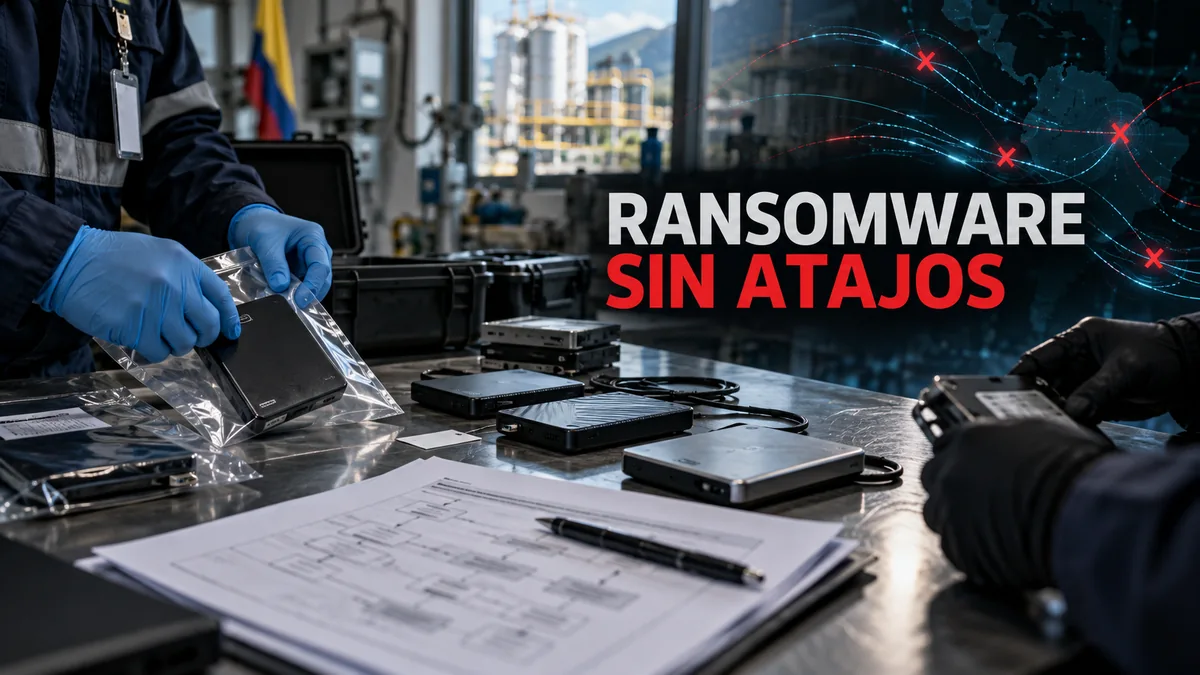 Equipo de respuesta ante ransomware bajo el titular Ransomware sin atajos.