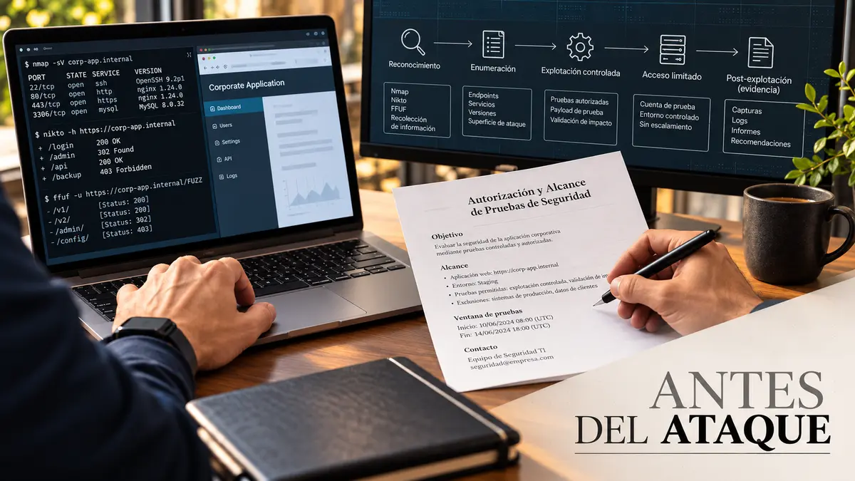 Portada editorial ANTES DEL ATAQUE sobre antes del ataque: cómo un ethical hacking revela lo que sus controles no detienen.
