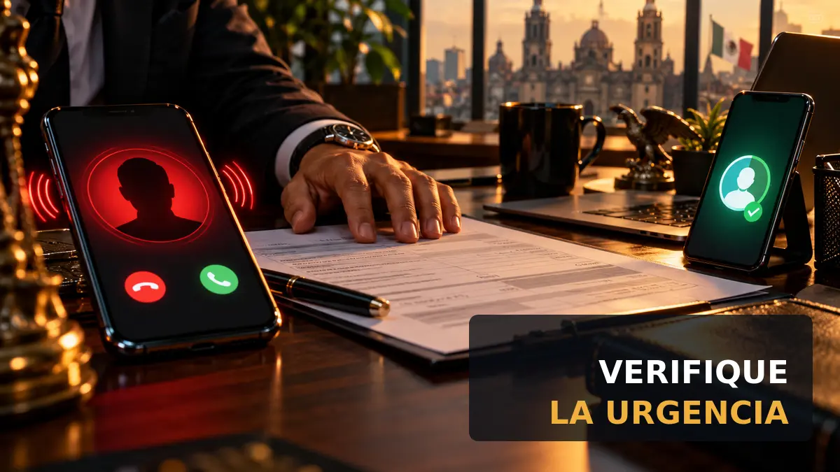 Equipo financiero mexicano valida una solicitud telefónica antes de autorizar un pago