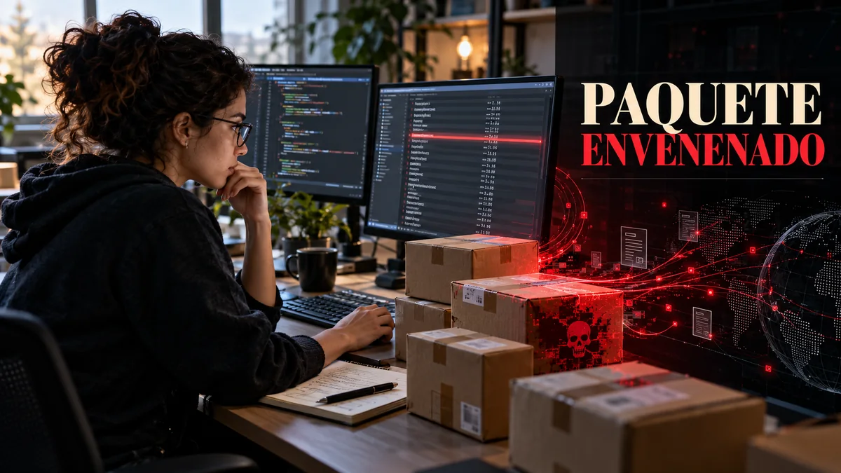 Portada editorial PAQUETE ENVENENADO sobre el paquete anthropic-sdk de PyPI.