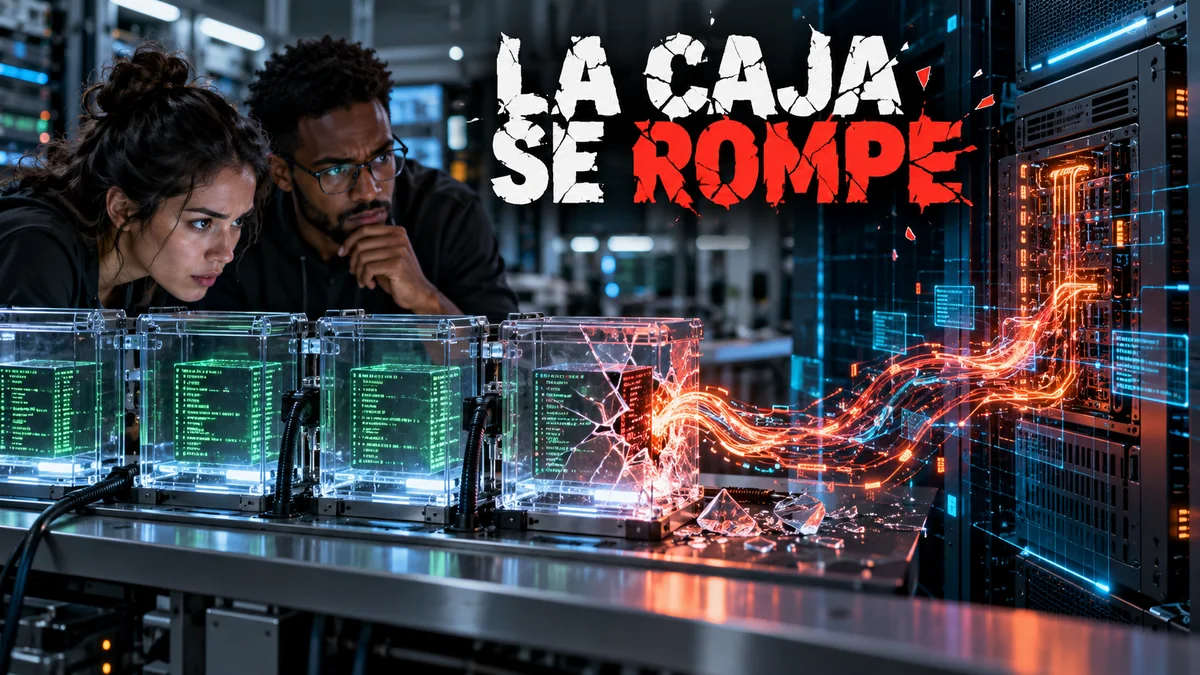 Portada editorial LA CAJA SE ROMPE sobre vm2 para Node.js.