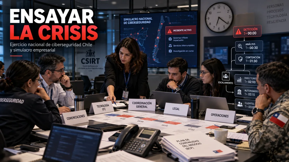 Portada editorial «ENSAYAR LA CRISIS»: una crisis digital se ensaya: guía para empresas en chile.
